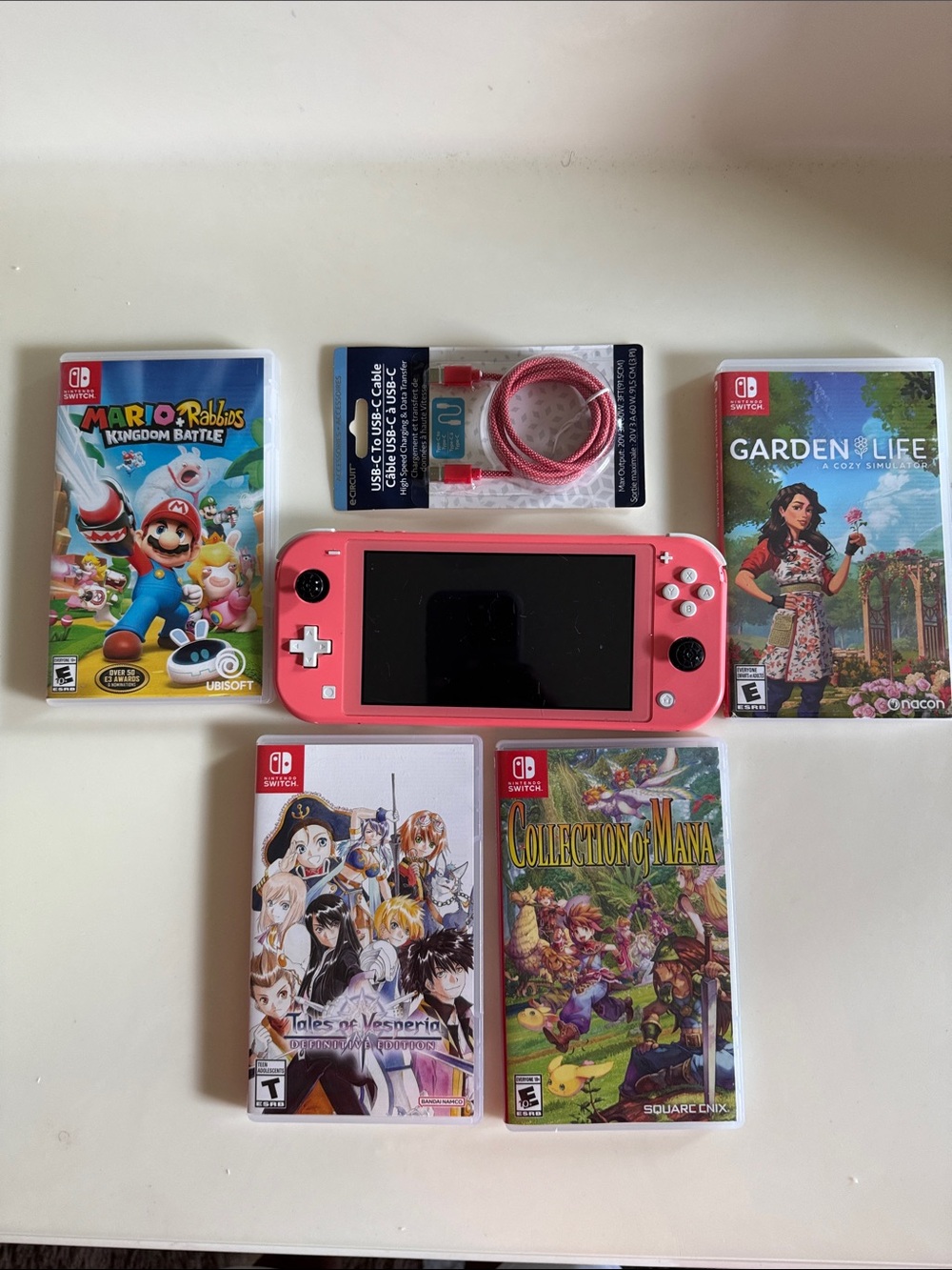Nintendo Switch Lite 4 Games Mario Bundle